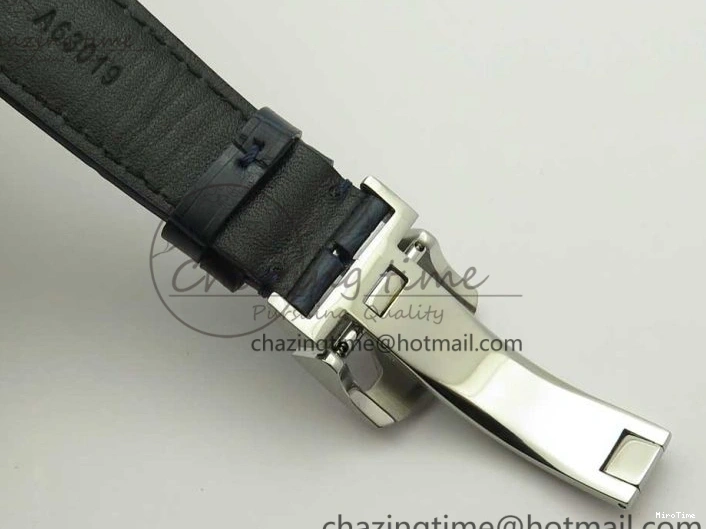 MIROTIME 0506 Portuguese Tourbillon IW5046 SS ZF Best Edition White Dial Blue Markers on Blue Leather Strap Fashionable 7149